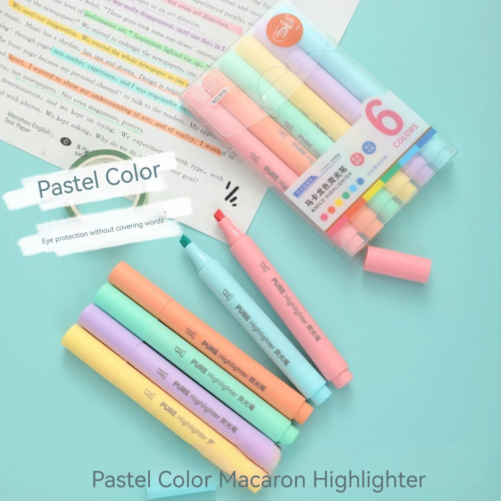 6 sztuk/zestaw pastelowy kolor – Pastel Highlighter Set Double Ended recenzja i cena