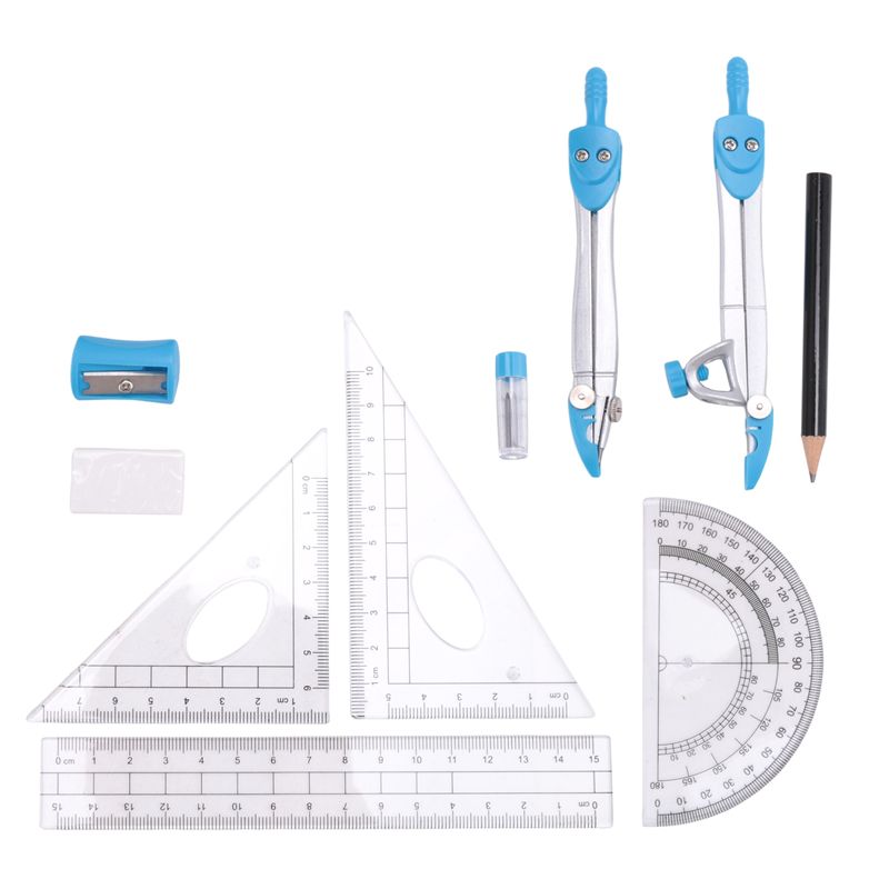 Zestaw cyrklek i kątomierzy o  – Math Geometry Set With Compass recenzja i cena